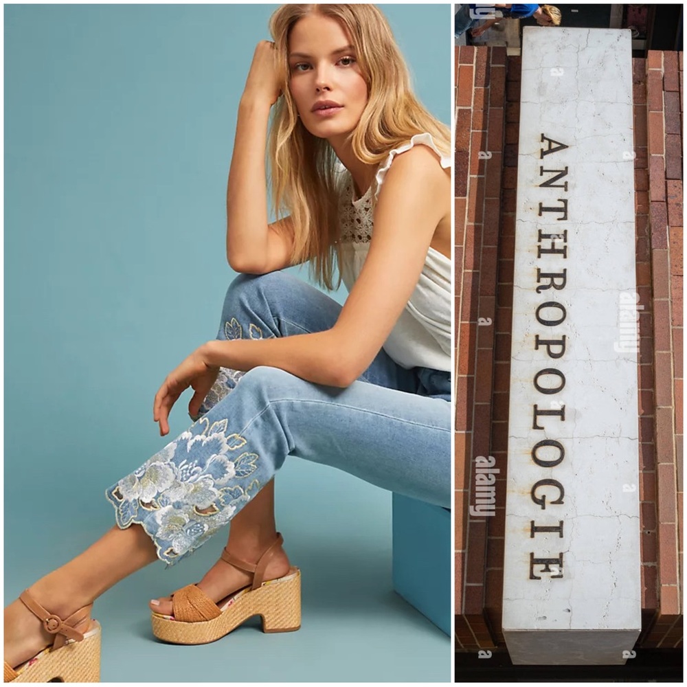 Anthropologie Pilcro Embroidered high-rise cropped bootcut Jeans, Size 28